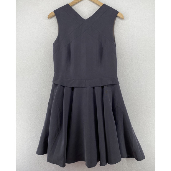 TONI FRANCESC Dress 8 Fit & Flare Skater Knee Length Sleeveless Blue Gray Spain - Picture 1 of 16